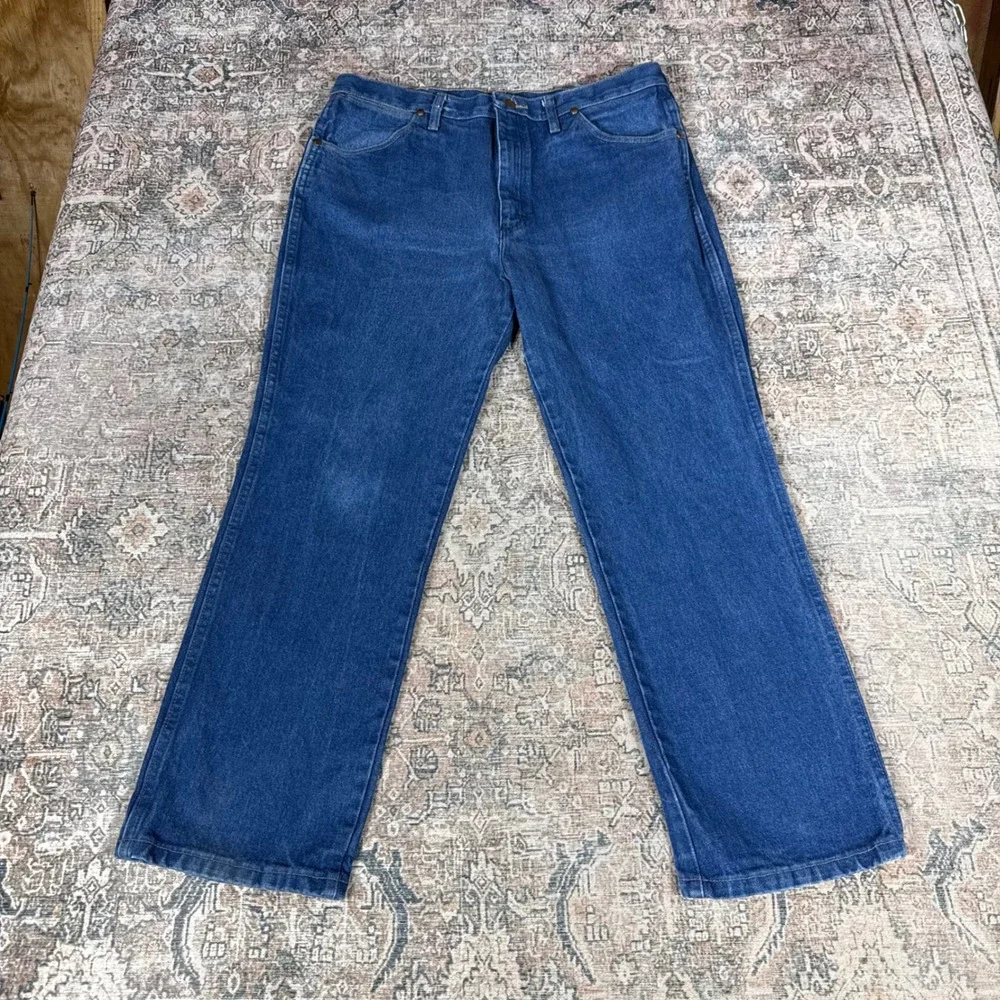Wrangler 936PWD Cowboy Cut Slim Fit Blue Jeans Mens 36x29 Made In Nicaragua
